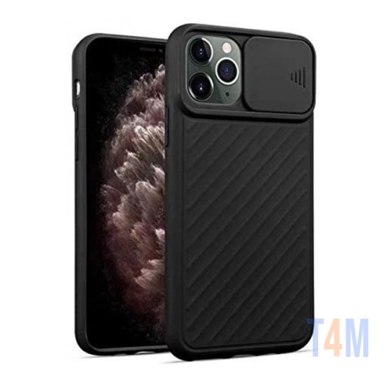 FUNDA DE SILICONA CON PROTECCIÓN PARA CÁMARA POR APPLE IPHONE 11 PRO NEGRO